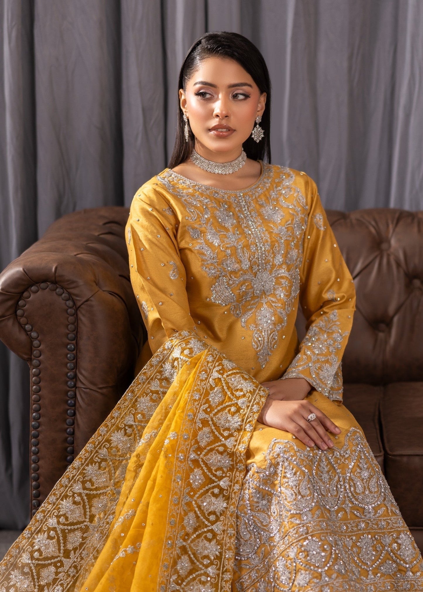 Gold Raw Silk Kurti with Dupatta Online in Dubai UAE Abudhabi Ajman Sharjah