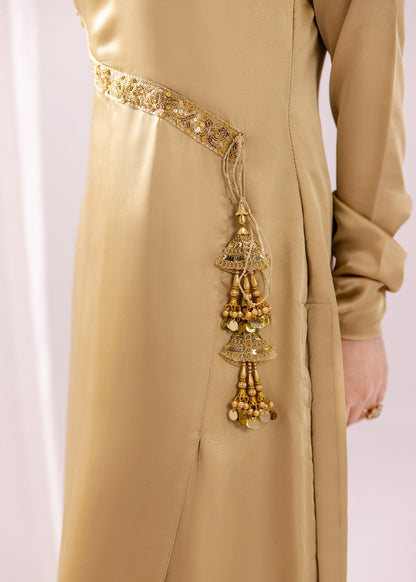 Gold Silk Embroidered Ladies Suit Online in UK USA Canada