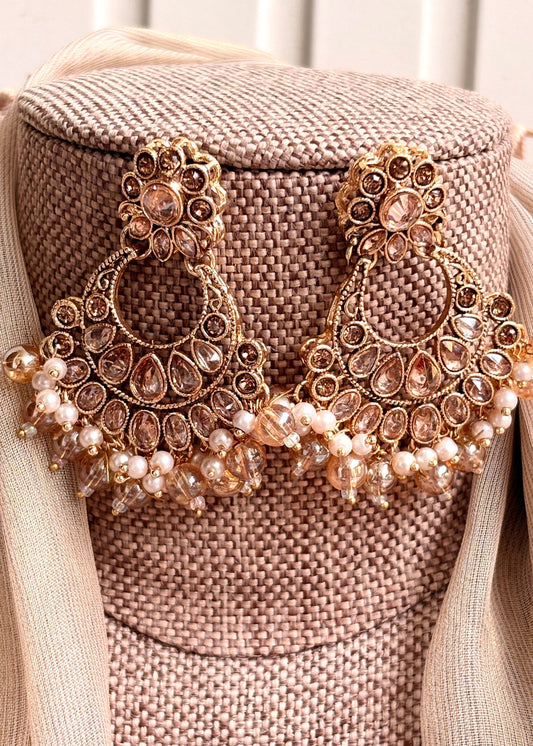 Gold Tone Choker Necklace Set Online in KSA Riyadh Saudi Arabia Oman Bahrain Qatar