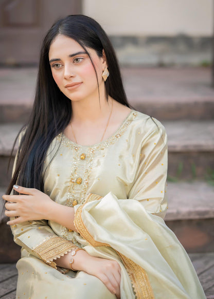 Gold Viscose Festive Dress Material Online in Dubai DXB UAE Abudhabi Meena Bazaar