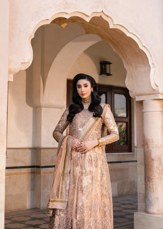 Gold Zari Work Net Pishwas Suit Online in Sri Lanka India Australia