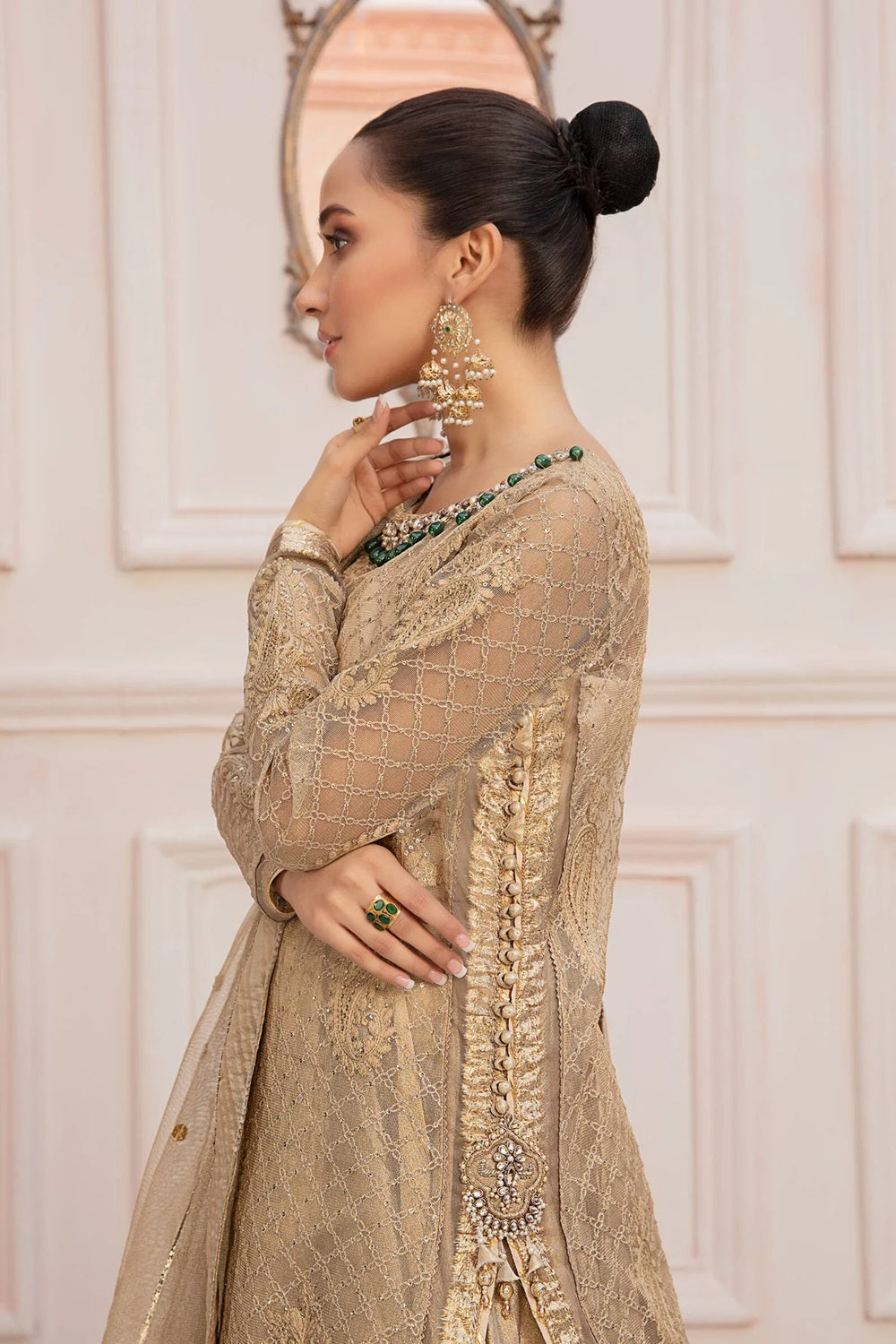 Golden Hand Embellished Sharara