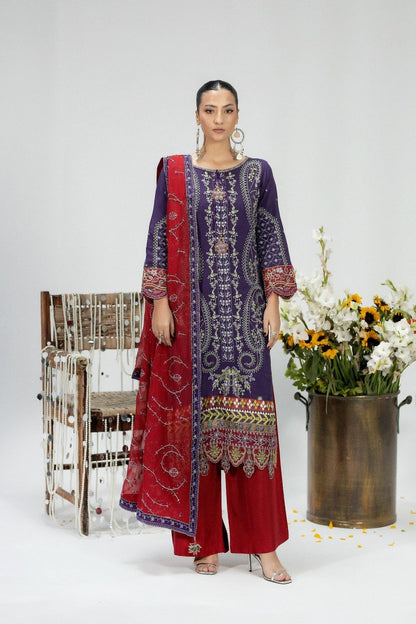 Grape Embroidered Silk Festive Suit Online in Dubai UAE Abudhabi Ajman Sharjah