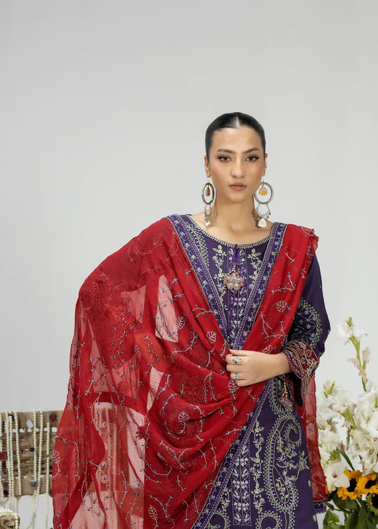 Grape Silk Festive Wear Embroidered Suit Online in Dubai DXB UAE Abudhabi Meena Bazaar