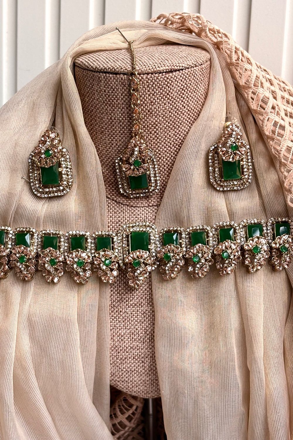 Green Azmira Choker Jewellery Set Online in Dubai UAE Abudhabi Ajman Sharjah