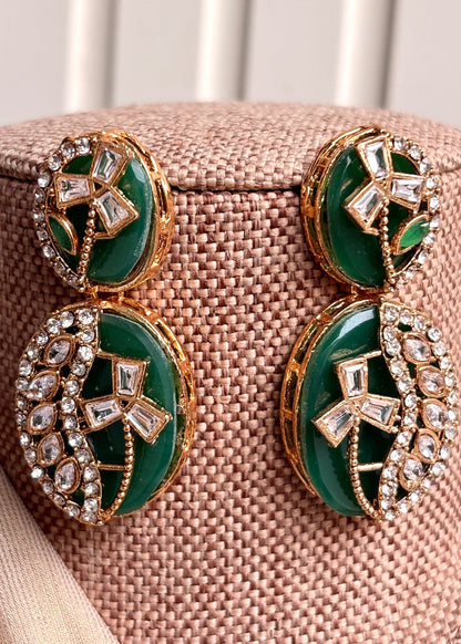 Green Bridal Jewellery Set with Stone Work Online in UK USA Canada