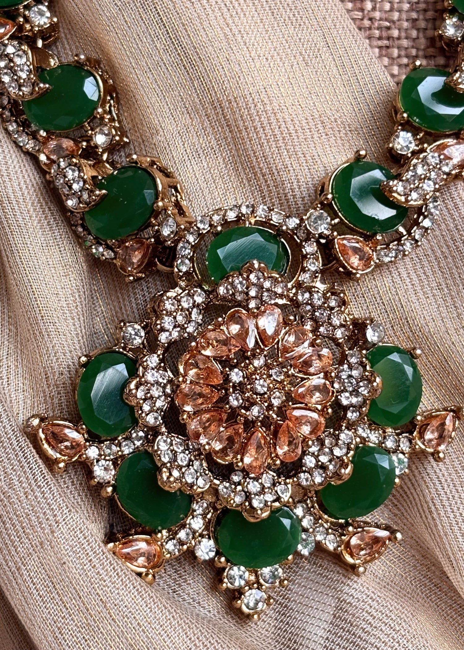 Green Bridal Necklace Set Online in UK USA Canada