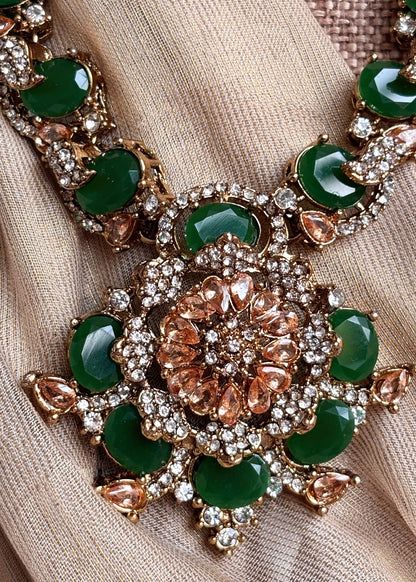 Green Bridal Necklace Set Online in UK USA Canada