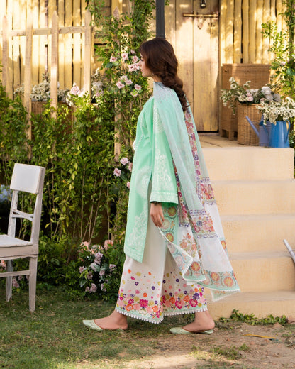 Green Chiffon Designer Thread Work Suit Online in Sri Lanka India Australia
