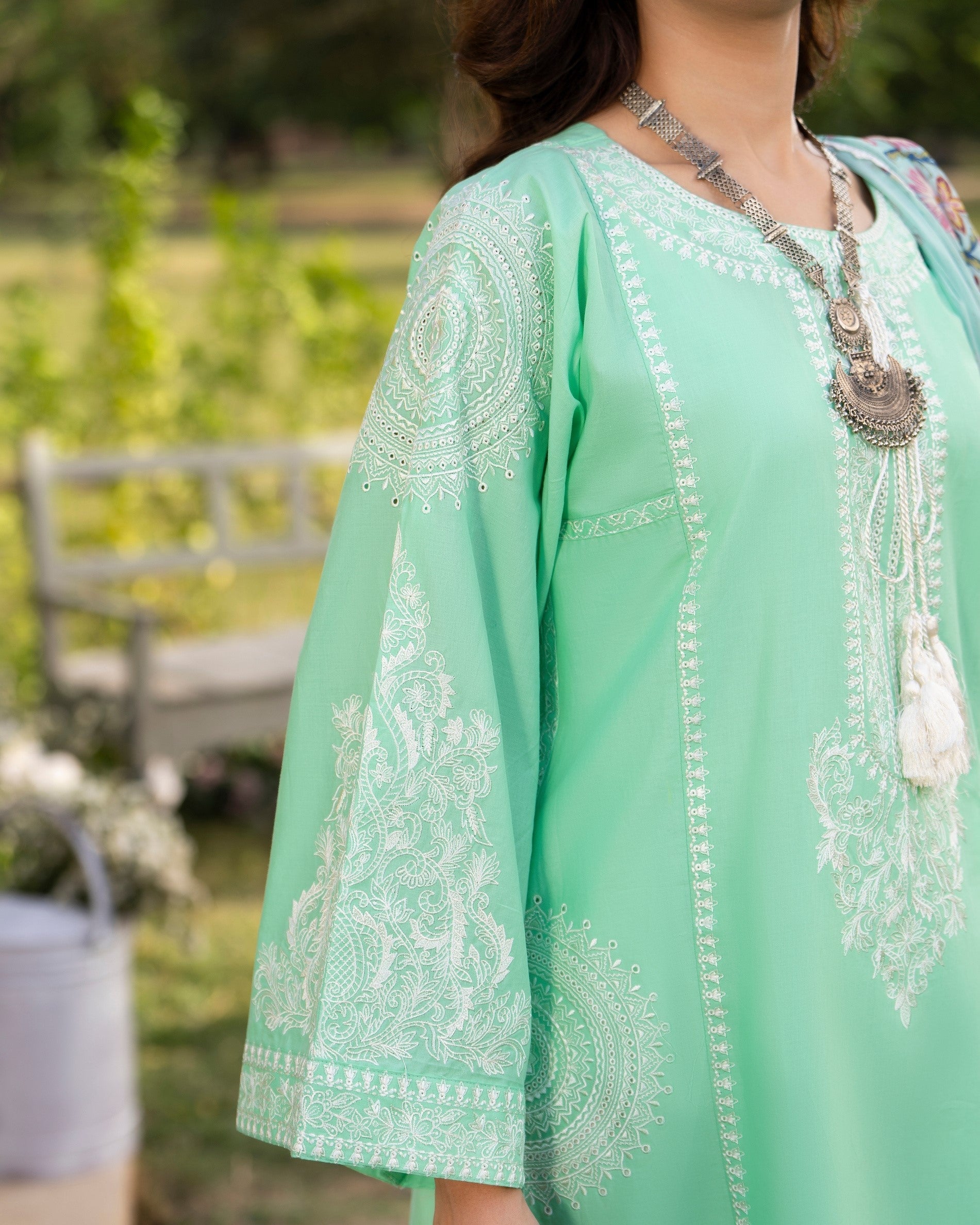 Green Chiffon Readymade Salwar Suit Online in Sri Lanka India Australia