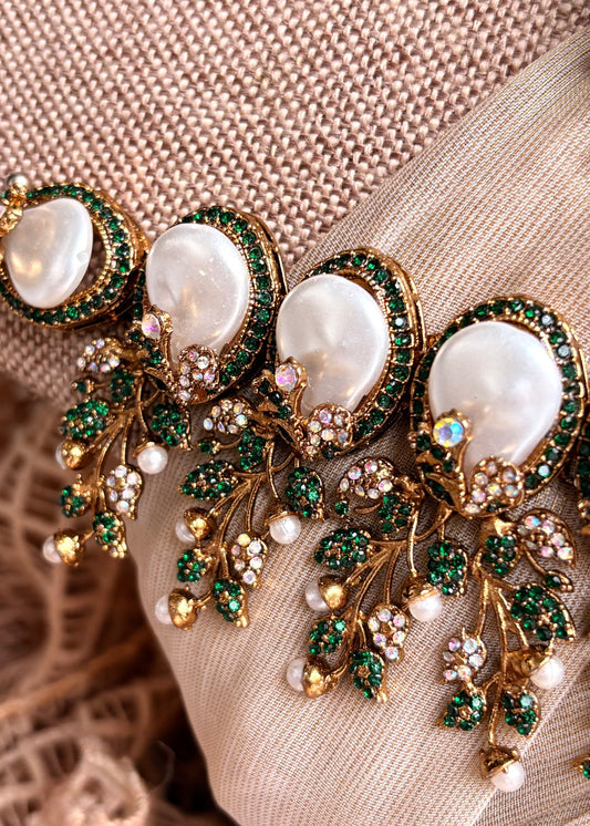 Green Choker Jewellery Set Online in KSA Riyadh Saudi Arabia Oman Bahrain Qatar