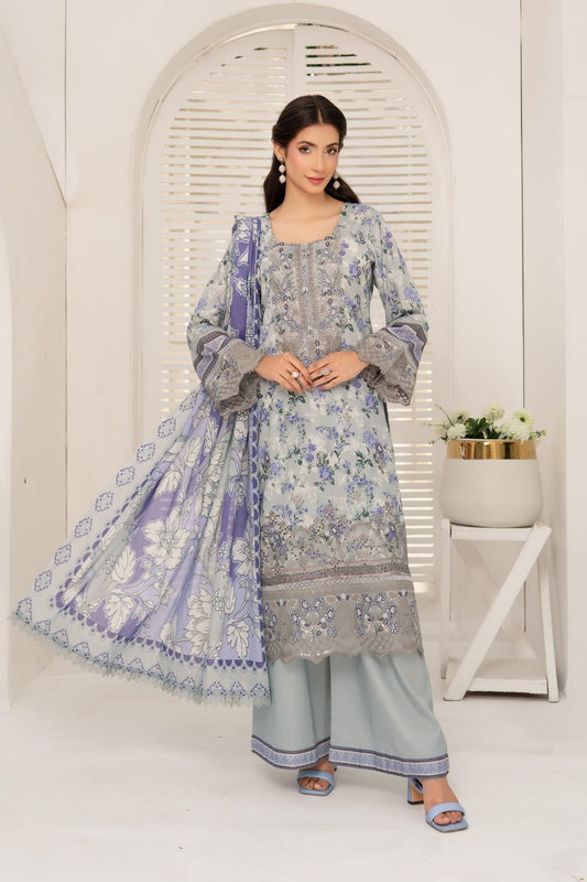 Green Digital Print Embroidered Lawn Suit Online in Dubai UAE Abudhabi Ajman Sharjah
