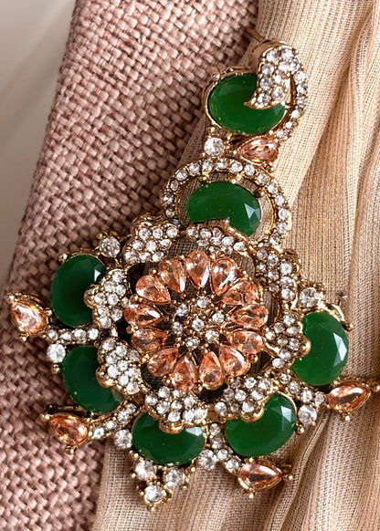 Green Embellished Jewellery Set Online in KSA Riyadh Saudi Arabia Oman Bahrain Qatar