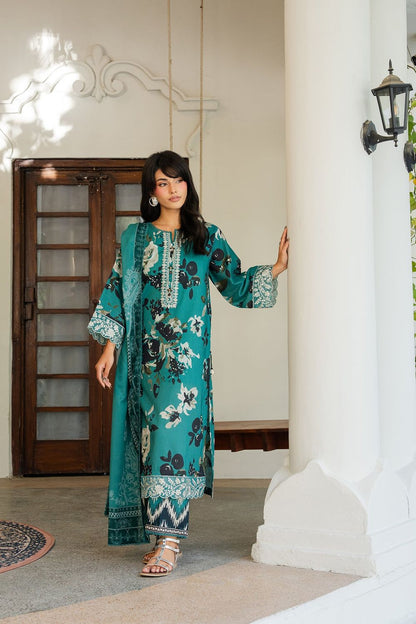 Green Embroidered Lawn Salwar Kameez Online in Dubai UAE Abudhabi Ajman Sharjah