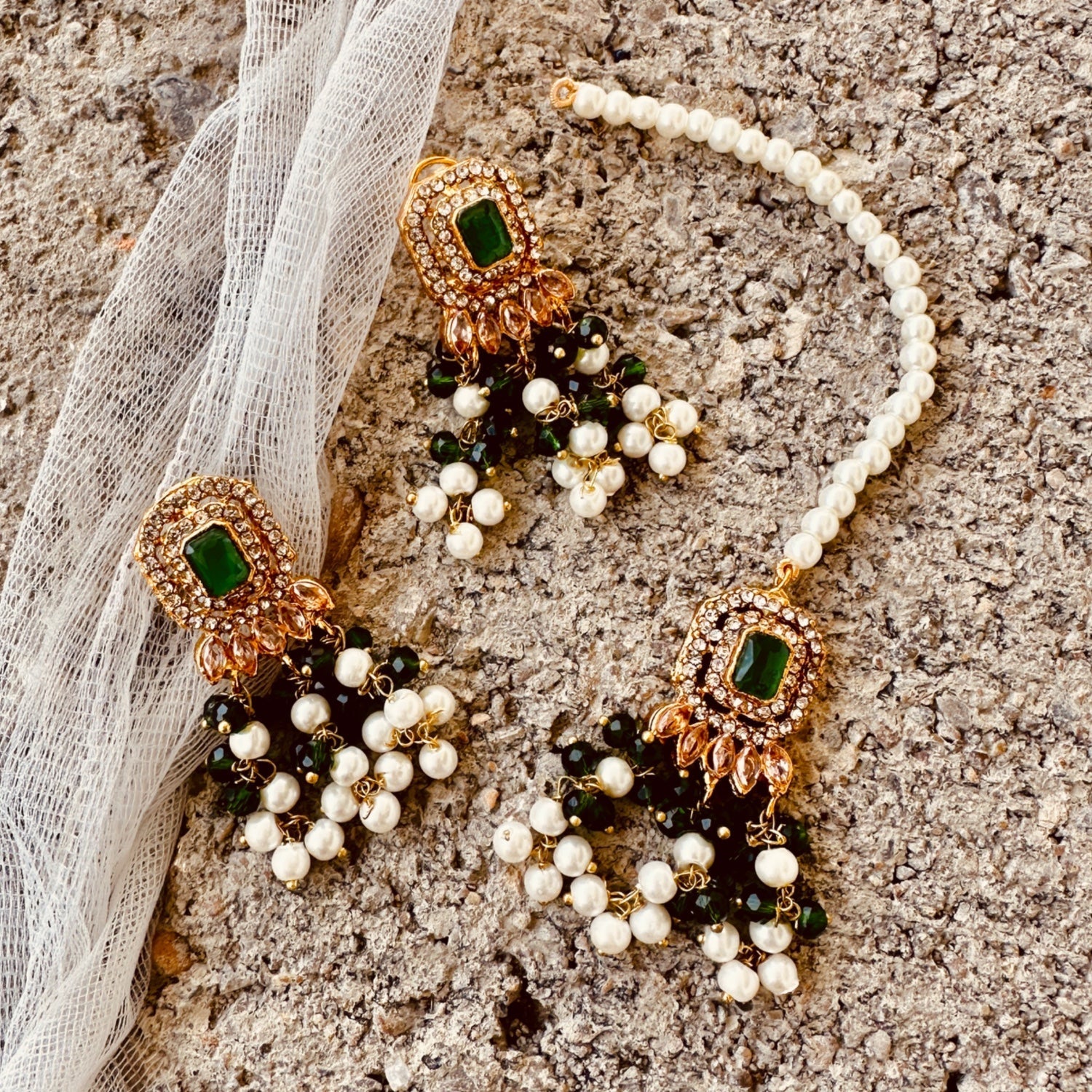 Green Gold Plated Choker Set Online in UK USA Canada