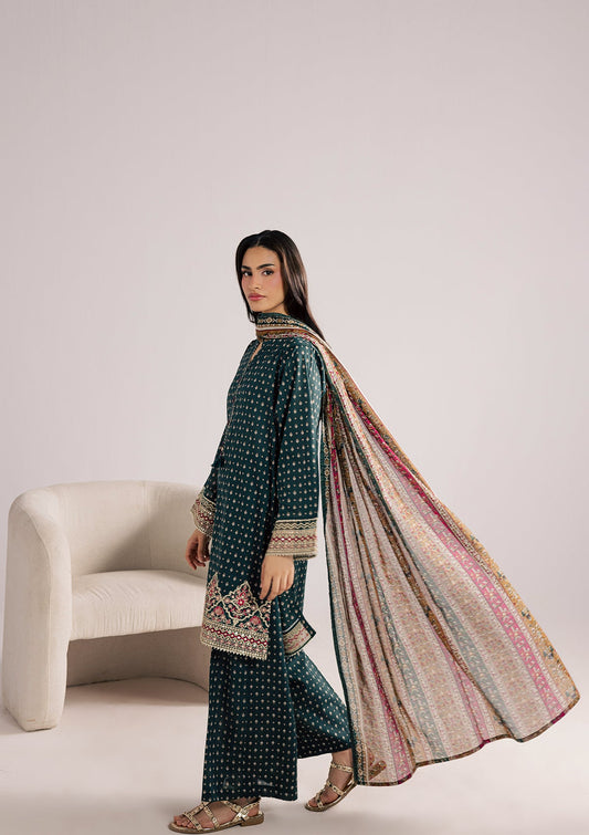 Green Lawn Kurta with Chiffon Dupatta Online in Dubai DXB UAE Abudhabi Meena Bazaar