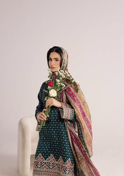 Green Lawn Suit with Chiffon Dupatta Online in Dubai DXB UAE Abudhabi Meena Bazaar