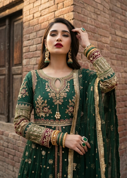 Green Net Festive Wear Suit Online in Sri Lanka India Australia