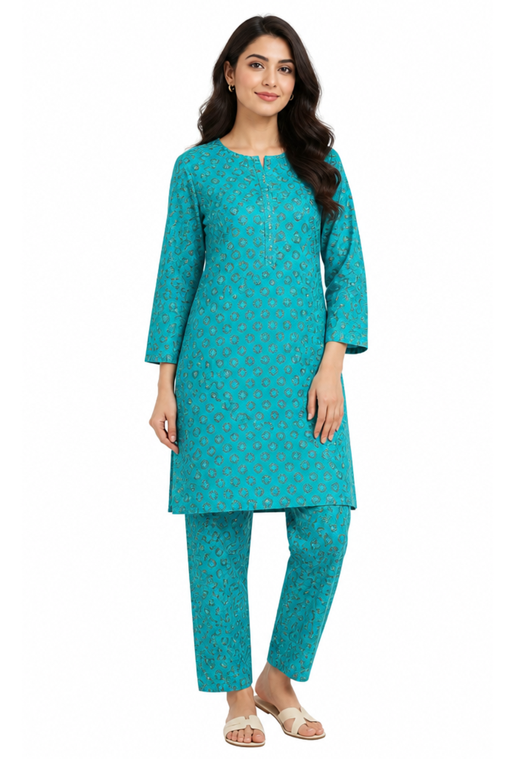 Green Printed AirJet Lawn Pakistani Suit Online in Dubai UAE Abudhabi Ajman Sharjah