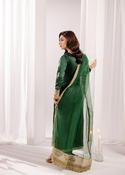 Green Silk Embroidered Festive Wear Suit Online in Sri Lanka India Australia