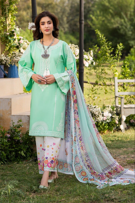 Green Thread Work Chiffon Pakistani Suit Online in Dubai UAE Abudhabi Ajman Sharjah