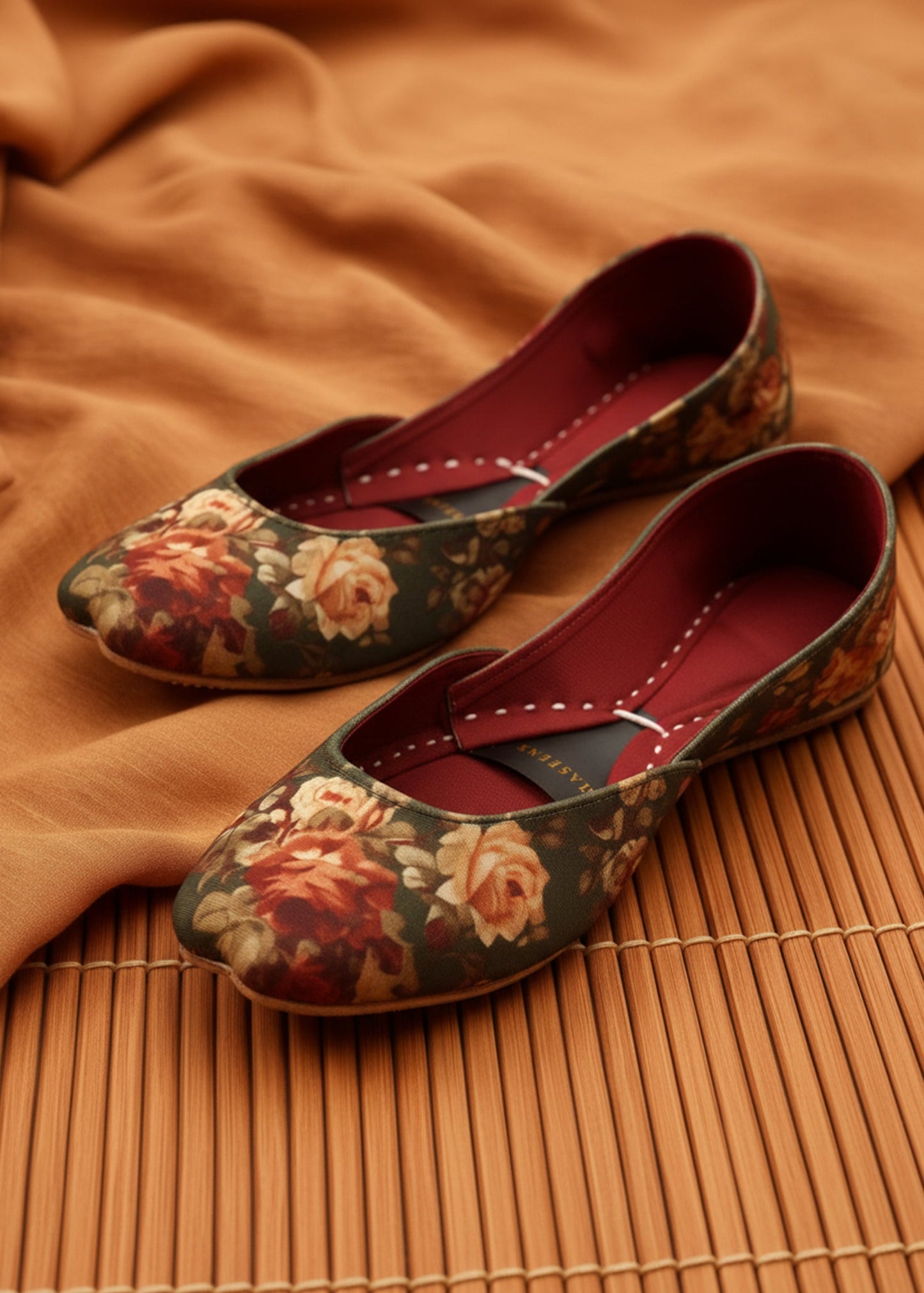 Green Velvet Embroidered Mojari Online in UK USA Canada