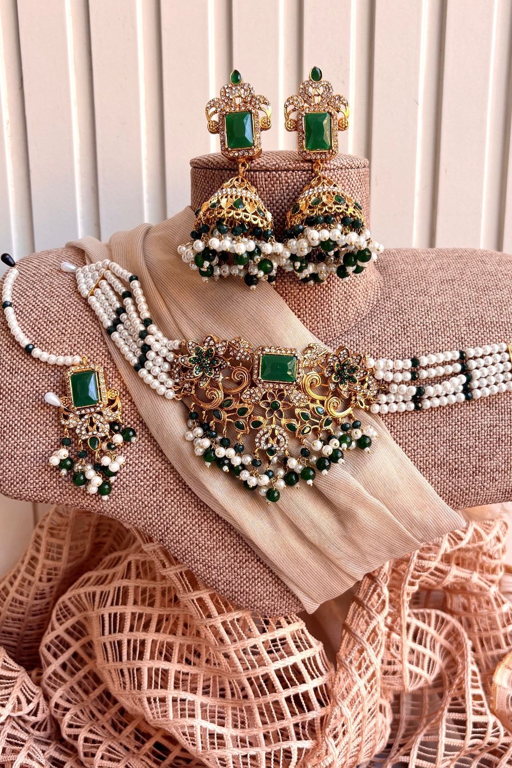 Green Zirelle Choker Set Online in Dubai UAE Abudhabi Ajman Sharjah