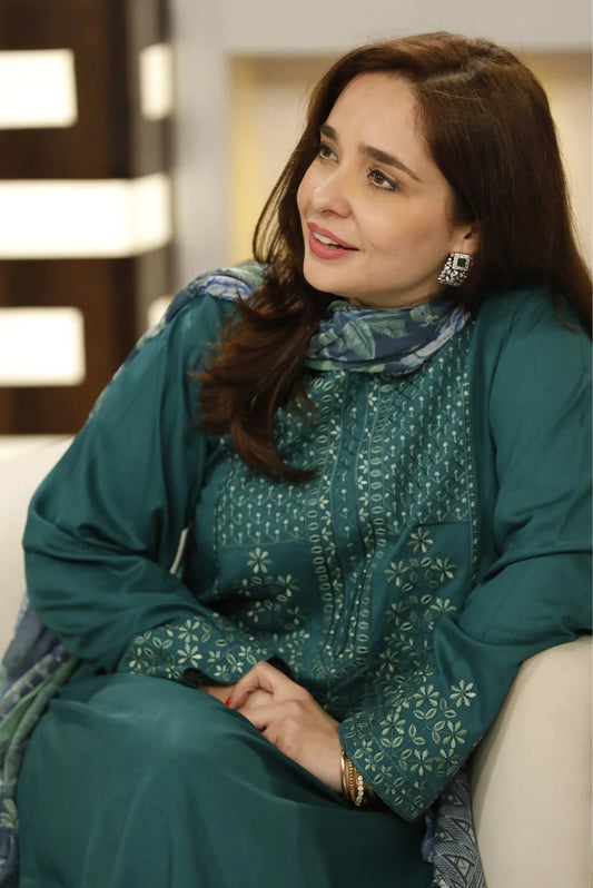 Green Kurta with Straight Pants