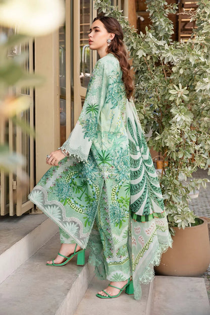 Green Pure Lawn Printed Suit with Chiffon Dupatta