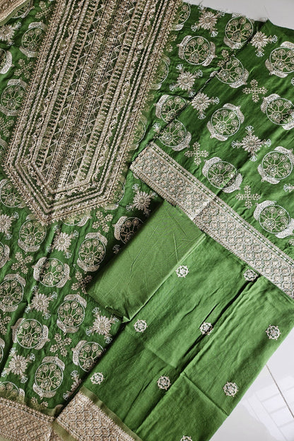 Forest Green Embroidered Lawn Suit