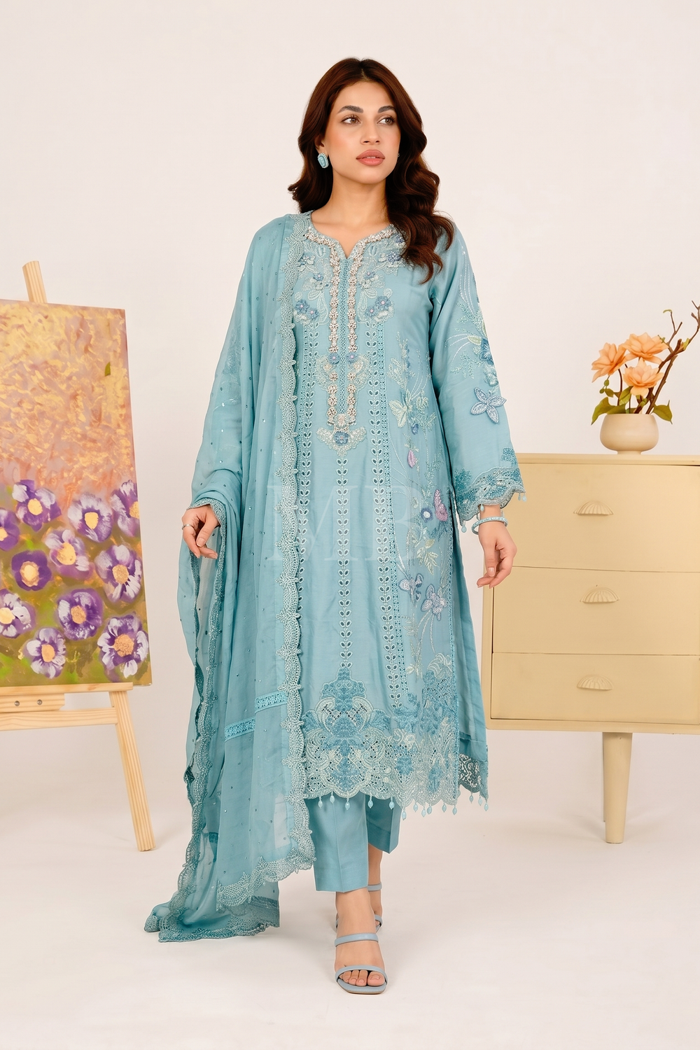 Grey Chiffon Designer Salwar Suit Online in Dubai UAE Abudhabi Ajman Sharjah