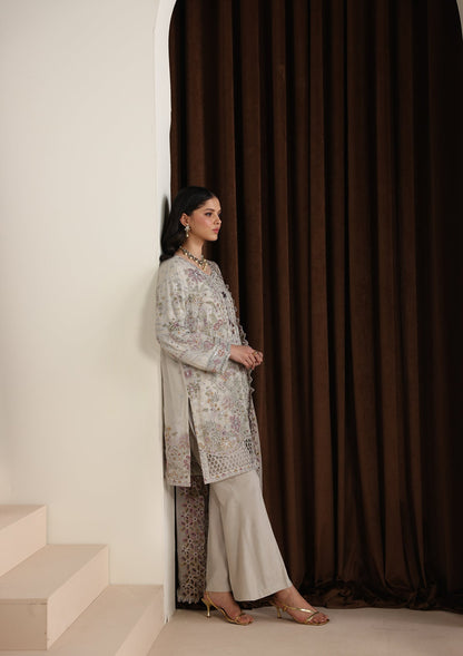 Grey Designer Chiffon Salwar Suit Online in UK USA Canada
