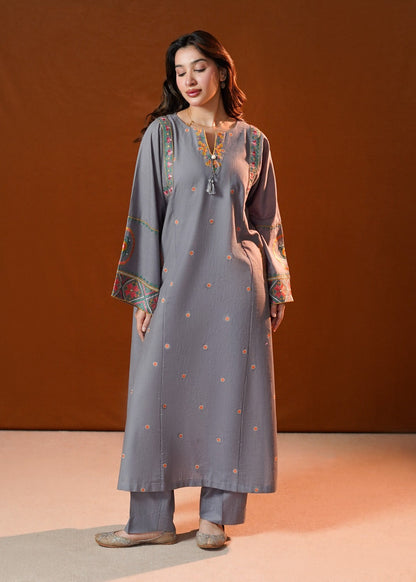 Grey Embroidered Daily Wear Kurta Set Online in Dubai DXB UAE Abudhabi Meena Bazaar