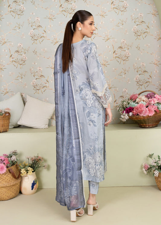 Grey Printed Lawn Salwar Kameez Online in KSA Riyadh Saudi Arabia Oman Bahrain Qatar