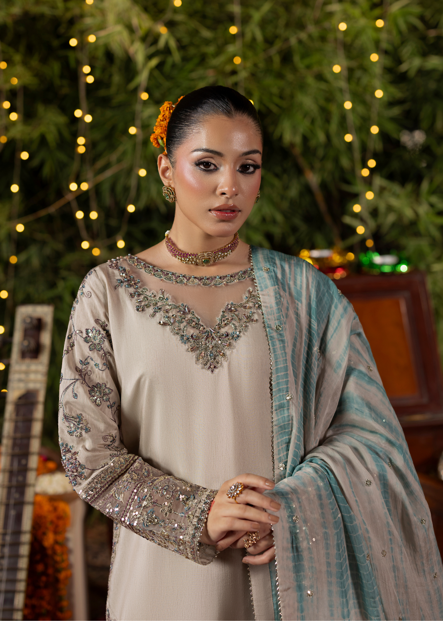 Grey Silk Embellished Wedding Suit Online in Dubai DXB UAE Abudhabi Meena Bazaar