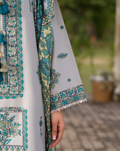 Grey Silk Festive Wear Salwar Suit Online in Dubai UAE Abudhabi Ajman Sharjah