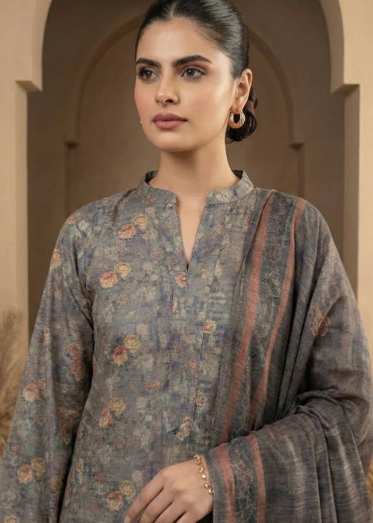 Grey Silk Straight Cut Kurta Set Online in Sri Lanka India Australia