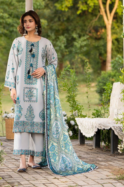 Grey Thread Work Silk Festive Suit Online in Dubai UAE Abudhabi Ajman Sharjah