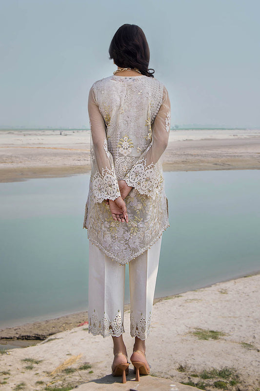 Grey Hand Embroidered Suit with 3D Work