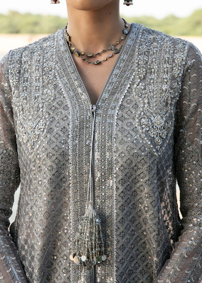 Steel Grey Embroidered Sharara