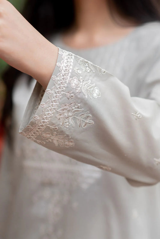 Grey Kurta with Straight Pants