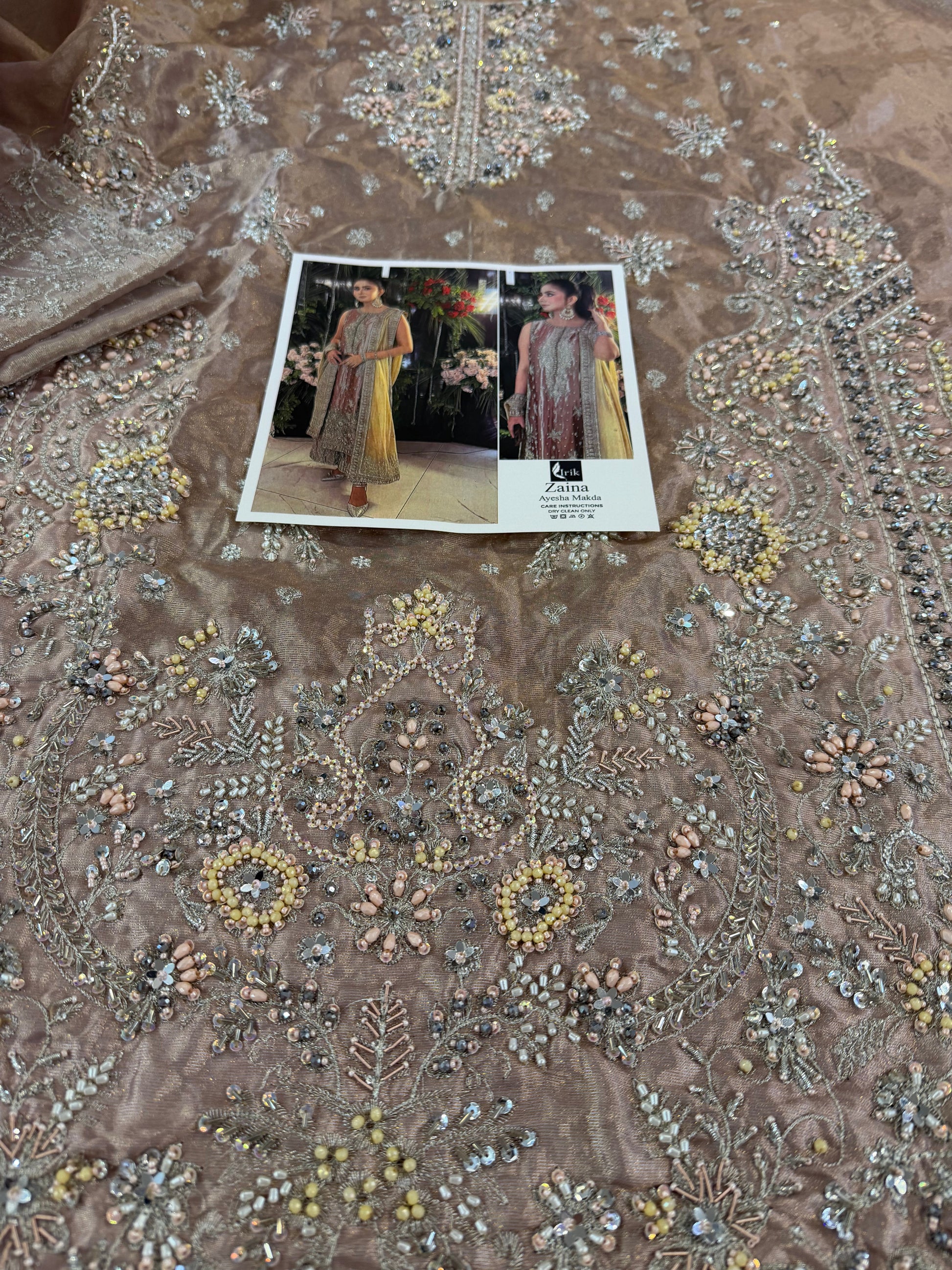 Hand Embellished Chiffon Bridal Dress Online in Sri Lanka India Australia