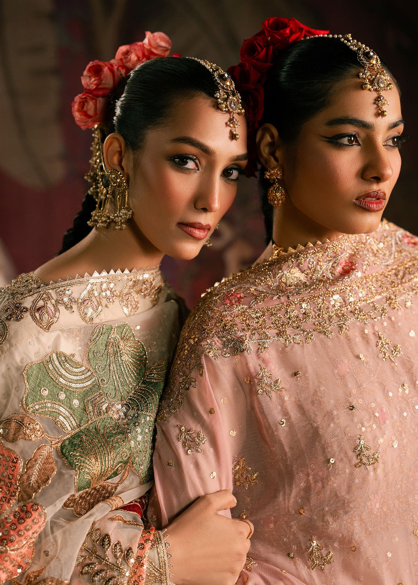 Hand-Embellished Ivory Chiffon Wedding Suit Online in Sri Lanka India Australia