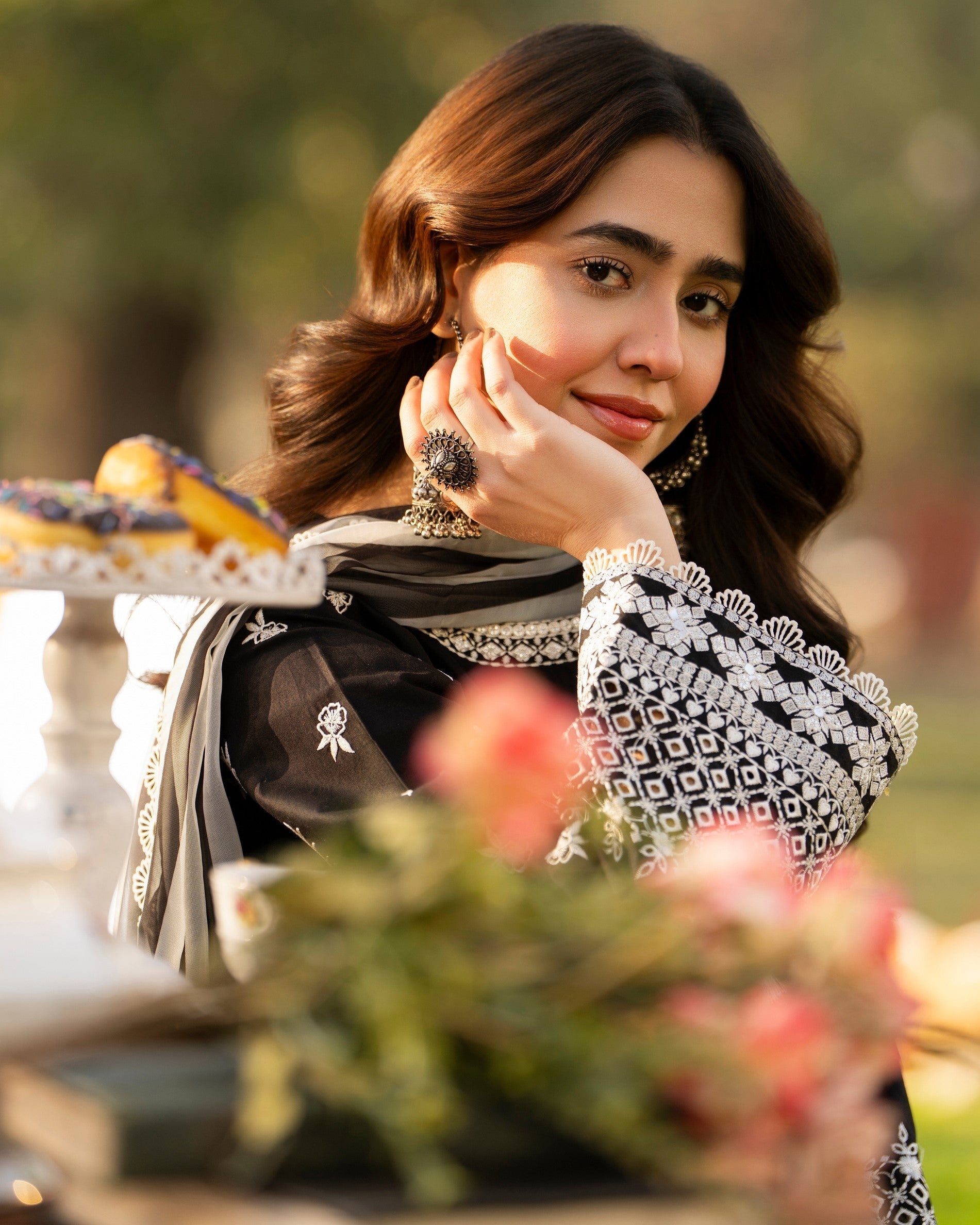Hand Embroidered Black Cotton Pakistani Salwar Kameez Online in Dubai UAE Abudhabi Ajman Sharjah