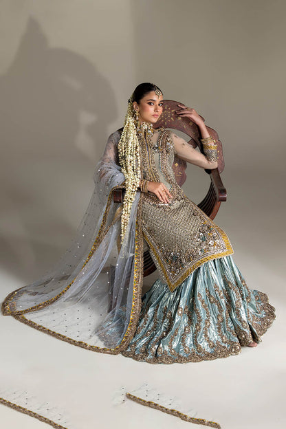 Hand Embroidered Brown Mesuri Sharara Online in Dubai DXB UAE Abudhabi Meena Bazaar