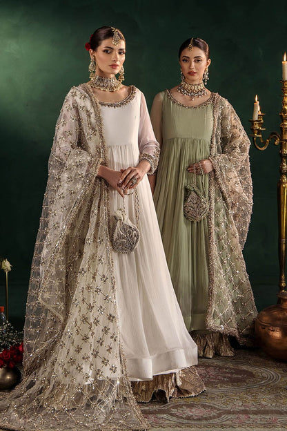 Hand Embroidered Crinkle Chiffon Partywear Suit Online in Dubai UAE Abudhabi Ajman Sharjah