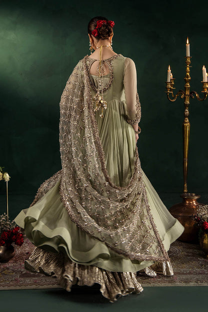 Hand Embroidered Crinkle Chiffon Partywear Suit Online in Dubai UAE Abudhabi Ajman Sharjah