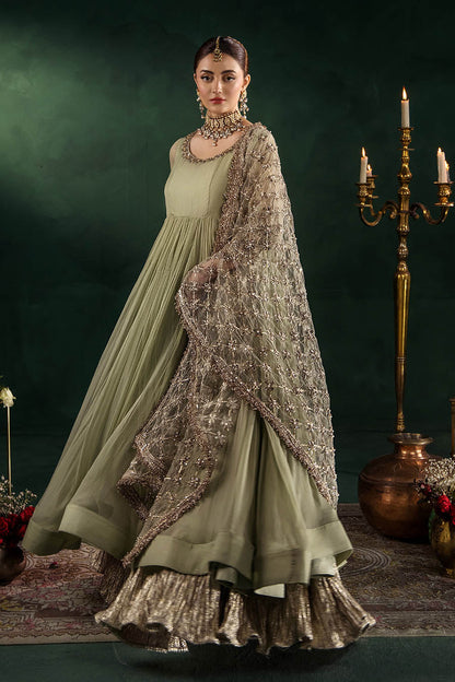 Hand Embroidered Crinkle Chiffon Partywear Suit Online in Dubai UAE Abudhabi Ajman Sharjah
