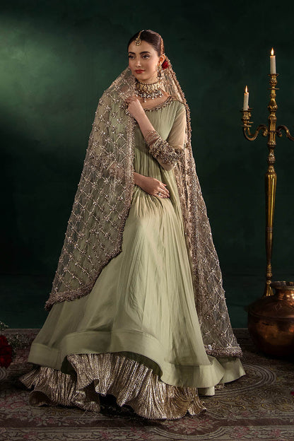 Hand Embroidered Crinkle Chiffon Partywear Suit Online in Dubai UAE Abudhabi Ajman Sharjah