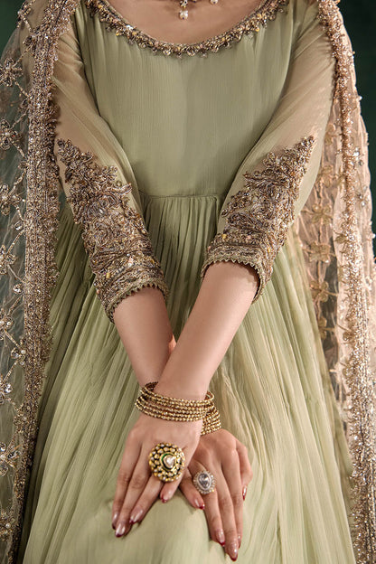 Hand Embroidered Crinkle Chiffon Partywear Suit Online in Dubai UAE Abudhabi Ajman Sharjah